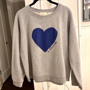 Sézane La Chamade Heart Sweatshirt Size L